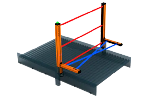 SAFEGATE L muting with crossed beams
